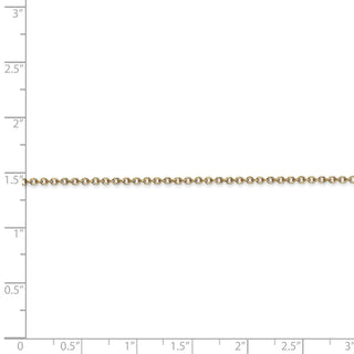 24" 14k Yellow Gold 1.4mm Round Open Wide Link Cable Chain Necklace