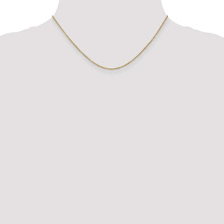 16" 14k Yellow Gold 1.4mm Round Open Wide Link Cable Chain Necklace