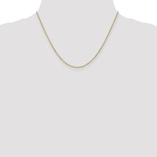 18" 14k Yellow Gold 1.4mm Round Open Wide Link Cable Chain Necklace