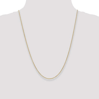 24" 14k Yellow Gold 1.4mm Round Open Wide Link Cable Chain Necklace