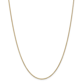 24" 14k Yellow Gold 1.4mm Round Open Wide Link Cable Chain Necklace