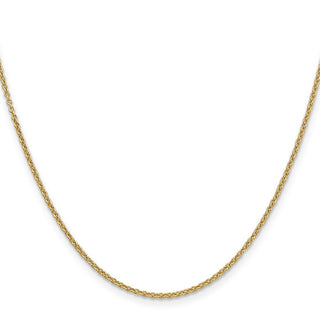 22" 14k Yellow Gold 1.6mm Round Open Link Cable Chain Necklace
