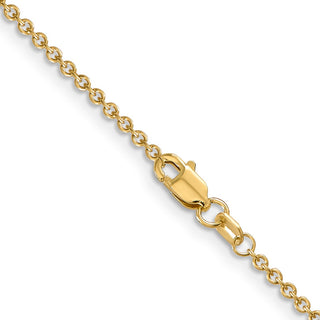 22" 14k Yellow Gold 1.6mm Round Open Link Cable Chain Necklace