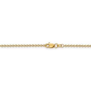 24" 14k Yellow Gold 1.6mm Round Open Link Cable Chain Necklace