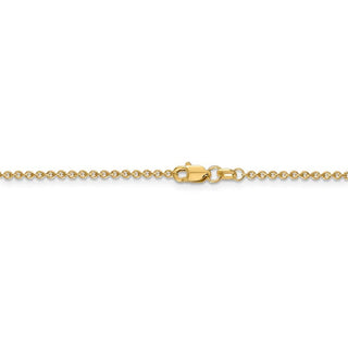 16" 14k Yellow Gold 1.6mm Round Open Link Cable Chain Necklace
