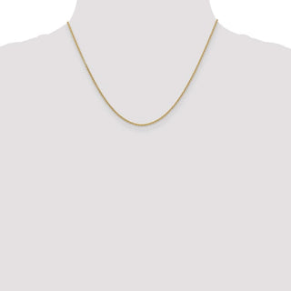 18" 14k Yellow Gold 1.6mm Round Open Link Cable Chain Necklace