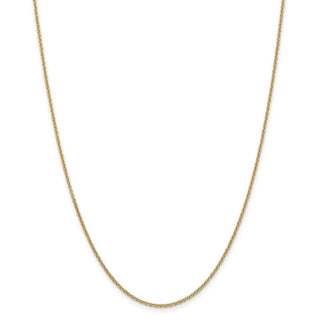 16" 14k Yellow Gold 1.6mm Round Open Link Cable Chain Necklace