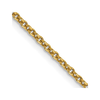22" 14k Yellow Gold 1.6mm Round Open Link Cable Chain Necklace