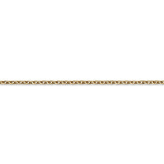 18" 14k Yellow Gold 2mm Round Open Link Cable Chain Necklace