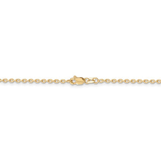 24" 14k Yellow Gold 2mm Round Open Link Cable Chain Necklace