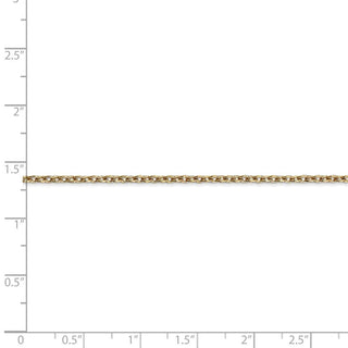 16" 14k Yellow Gold 2mm Round Open Link Cable Chain Necklace