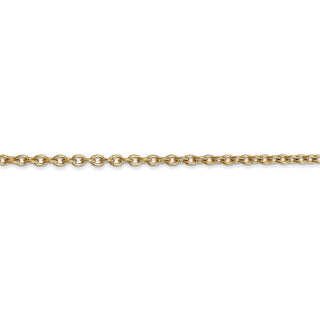 18" 14k Yellow Gold 2.4mm Round Open Link Cable Chain Necklace