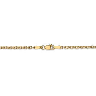 18" 14k Yellow Gold 2.4mm Round Open Link Cable Chain Necklace