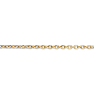 18" 14k Yellow Gold 3.2mm Round Open Link Cable Chain Necklace