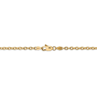 16" 14k Yellow Gold 3.2mm Round Open Link Cable Chain Necklace