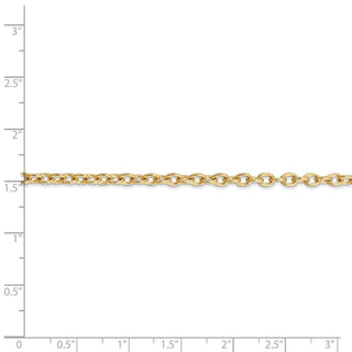 18" 14k Yellow Gold 3.2mm Round Open Link Cable Chain Necklace