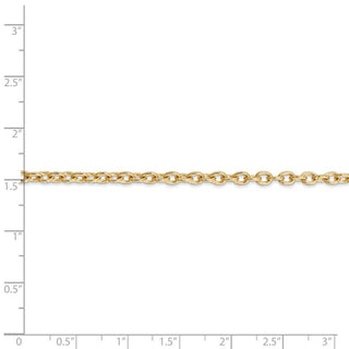 16" 14k Yellow Gold 3.2mm Round Open Link Cable Chain Necklace