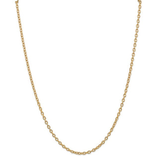 16" 14k Yellow Gold 3.2mm Round Open Link Cable Chain Necklace