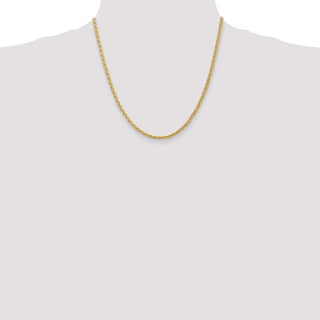 20" 14k Yellow Gold 3mm Parisian Wheat Chain Necklace