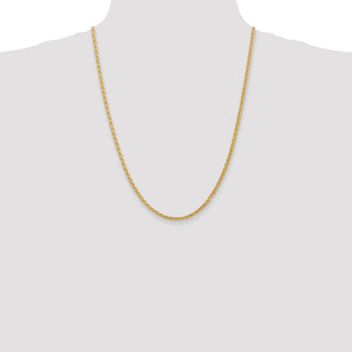 24" 14k Yellow Gold 3mm Parisian Wheat Chain Necklace