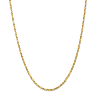 22" 14k Yellow Gold 3mm Parisian Wheat Chain Necklace