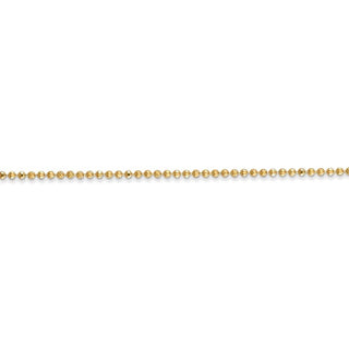 10" 14k Yellow Gold 1.2mm Diamond-cut Beaded Chain Anklet