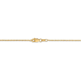 18" 14k Yellow Gold 1.2mm Diamond-cut Beaded Pendant Chain Necklace