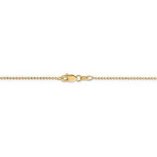 24" 14k Yellow Gold 1.2mm Diamond-cut Beaded Pendant Chain Necklace