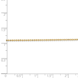 10" 14k Yellow Gold 1.2mm Diamond-cut Beaded Chain Anklet