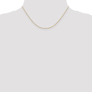 16" 14k Yellow Gold 1.2mm Diamond-cut Beaded Pendant Chain Necklace