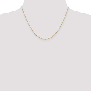 18" 14k Yellow Gold 1.2mm Diamond-cut Beaded Pendant Chain Necklace