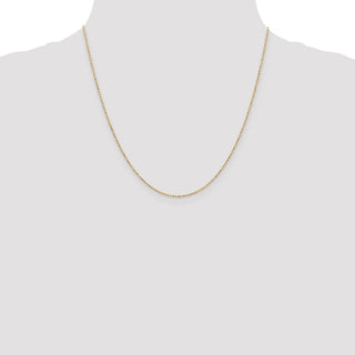 20" 14k Yellow Gold 1.2mm Diamond-cut Beaded Pendant Chain Necklace