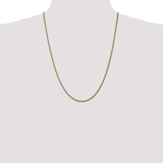 24" 14k Yellow Gold 1mm Spiga with Spring Ring Clasp Chain Necklace