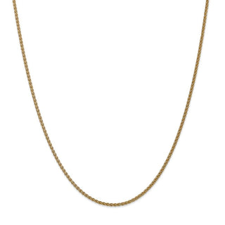24" 14k Yellow Gold 1mm Spiga with Spring Ring Clasp Chain Necklace
