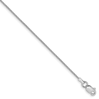 10" 14k White Gold 1mm Parisian Wheat Chain Anklet