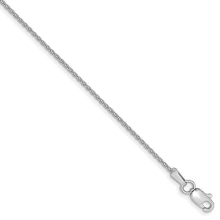 9" 14k White Gold 1.2mm Parisian Wheat Chain Anklet