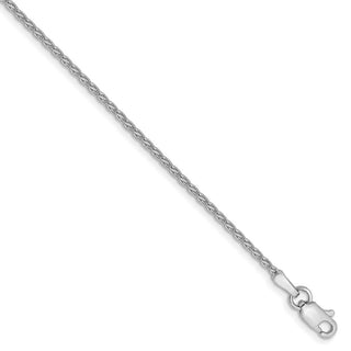 9" 14k White Gold 1.5mm Parisian Wheat Chain Anklet