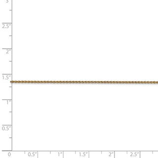 6" 14k Yellow Gold 1.2mm Parisian Wheat Chain Bracelet