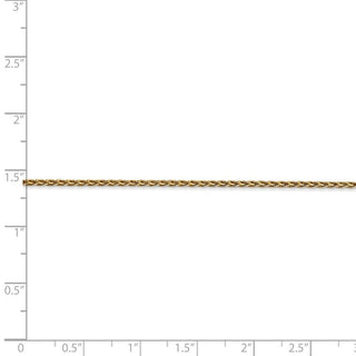 24" 14k Yellow Gold 1.5mm Parisian Wheat Chain Necklace