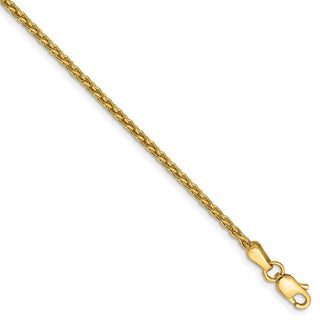 10" 14k Yellow Gold 1.75mm Parisian Wheat Chain Anklet