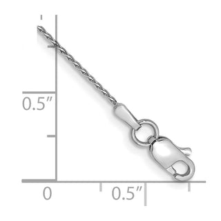 7" 14K White Gold .8mm Diamond-cut Parisian Wheat with Lobster Clasp Chain Bracelet