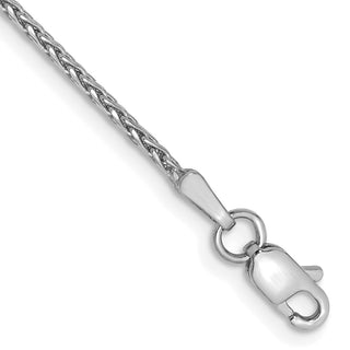 7" 14k White Gold 1.5mm Diamond-cut Parisian Wheat Chain Bracelet