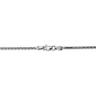 30" 14k White Gold 1.9mm Diamond-cut Parisian Wheat Chain Necklace