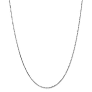 30" 14k White Gold 1.9mm Diamond-cut Parisian Wheat Chain Necklace