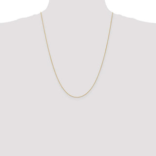 24" 14K Yellow Gold 24 inch .8mm Diamond-cut Parisian Wheat with Lobster Clasp Chain