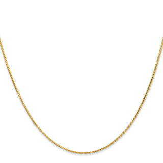16" 14k Yellow Gold 1mm Diamond-cut Parisian Wheat Chain Necklace