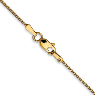 16" 14k Yellow Gold 1mm Diamond-cut Parisian Wheat Chain Necklace