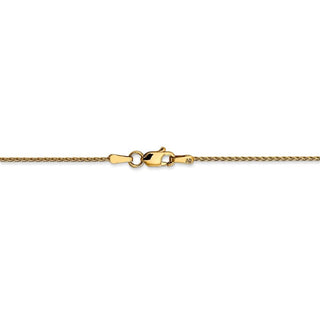 30" 14k Yellow Gold 1mm Diamond-cut Parisian Wheat Chain Necklace