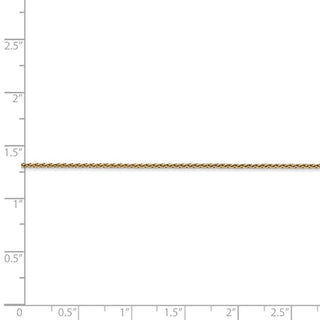 30" 14k Yellow Gold 1mm Diamond-cut Parisian Wheat Chain Necklace