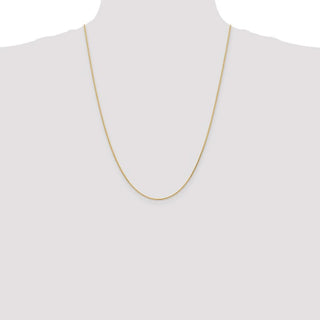 24" 14k Yellow Gold 1mm Diamond-cut Parisian Wheat Chain Necklace